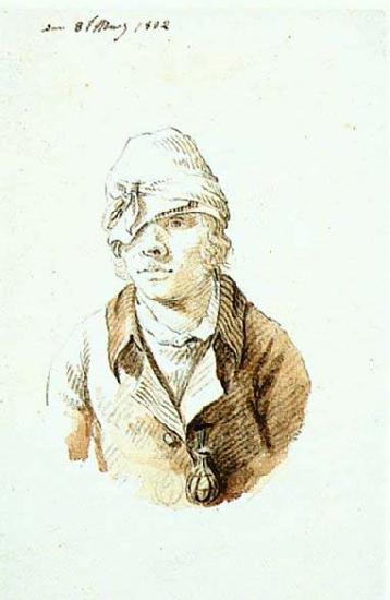 Christian Friedrich Gille Self-Portrait with Cap and Sighting Eye-Shield Germany oil painting art